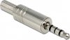 DELOCK Βύσμα 3.5mm Stereo, 4pin, Bend Protection, Metal, Silver 65546 DELOCK Βύσμα 3.5mm Stereo, 4pin, Bend Protection, Metal, Silver 65546