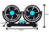 HX-T304 Mitchell Double-Headed Vehicle Fan (Black-Blue)