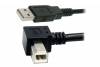 Powertech Καλώδιο USB A to B Μαύρο με γωνία 90o 2m CAB-U017