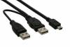 Καλώδιο 2 x USB A to 1 x USB Mini B - 1.8m (InLine 33107X)