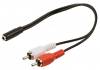 Valueline Stereo Audio Cable 2x RCA Αρσενικό - 3.5 mm θηλυκό 0.20 m Μαύρο