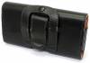 Universal μαύρη δερμάτινη θήκη small belt case με clip ζώνης συμβατή με πολλά μοντέλα μικρών κινητών τηλεφώνων