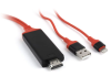 HDTV Lightning Cable To HDMI 1.4 MHL Adapter Converter iPhone 5-6-7-8 Black-Red 2mtr TV Connection Cable Black-Red