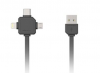Allocacoc Regular USB to Lightning/Type-C/micro USB Cable Γκρι 1.5m