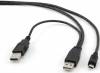 CABLEXPERT CCP-USB22-AM5P-3 DUAL USB2 A TO MINI-USB CABLE 3M