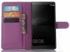 Huawei Mate 8 - Leather Wallet Case With Plastic Back Cover Purple (OEM)