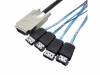 Mini SAS 34P SFF 8470 4x E SATA 7P INFINIBAND TO 4 ESATA 1M Cable