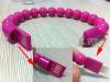 Bracelet Charging USB Cable For iPhone 6 / 6 Plus 5 5s 5c and For iPad mini Magenta (OEM)