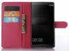 Huawei Mate 8 - Leather Wallet Case With Plastic Back Cover Magenta (OEM)