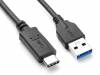 30cm USB-C USB 3.1 Type-C Male to Standard Type-A Male Data Cable (OEM) U3-199-BK-0.3M
