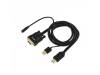 HDMI male to VGA male with USB 2 A male and 3.5mm female Converter Approx appC22