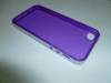 iphone 5 / 5S TPU Crystal Gel Case Purple With White Frame I5STGCPWWF OEM