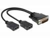 DELOCK Adapter DMS-59 male to 2x HDMI female 26cm 65280