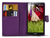 LG G2 D802 - Leather Wallet Case Purple (OEM)