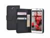 LG Optimus L9 II D605 - Leather Wallet Case Black (OEM)