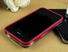 Vser Protective Bumper Frame Case - Θήκη Πλαισίου για iPhone 4G / 4Gs / CDMA - Βαθύ Κόκκινο / Διαφανής
