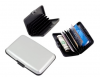 Plastic wallet case from preventing wireless reading, in silver color