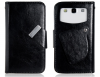 ZTE Blade Q Mini - Leather Wallet Case With Suction Cups Black (OEM)