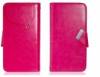 Universal Leather Pouch Wallet With Suction Cups For Big Phones 5,3" - 6" Magenta (OEM)