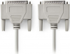 Parallel Cable D-SUB 25-Pin Male - D-SUB 25-Pin  2m, White.(OEM)