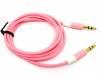 3.5mm Two Tone Head Round Stereo Audio Auxiliary AUX Cable for iphone, Android Smart Phones And MP3 Pink 1m (OEM)