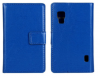 LG Optimus L5 II E460 Leather Wallet Case blue (OEM)