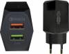 Φορτιστής USB Quick Charger 3 2 Ports POWER ON CH-85K Black