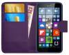 Microsoft Lumia 535 - Δερμάτινη Stand Θήκη Πορτοφόλι Μώβ OEM