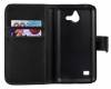 Huawei Ascend Y550 - Leather Wallet Case Black (OEM)