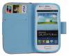 Galaxy S III mini i8190 Δερμάτινη Θήκη Πορτοφόλι Γαλάζια