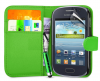 Samsung Galaxy Fame S6810 - Leather Wallet Case Green (OEM)