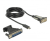 DELOCK Adapter USB Type-C σε Serial DB9 RS-232 + Adapter DB25, 1.8m, Black