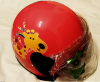 Full face of AOSHI pink helmet motor with animals for city use 9-12 years