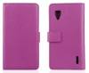 LG Optimus G E 973 / E975 - Leather Wallet Stand Case Purple (OEM)