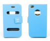 Apple iPhone 4/4S Caller ID Table Talk Flip Cover Case - Γαλάζιο (OEM)