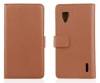 LG Optimus G E 973 / E975 - Leather Wallet Stand Case Brown (OEM)