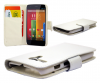 Motorola Moto G / Moto G X1032 - Leather Wallet Case White (OEM)