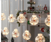 Xριστουγεννιάτικες μπάλες με Α.Βασιλη (10 led) κουρτίνα φωτιστικά (oem)