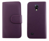 Samsung Galaxy S4 mini i9190 Leather Wallet Case Purple SGS4MI9190LWCPU OEM