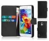 Samsung Galaxy S5 Mini G800F - Leather Wallet Case Black (OEM)