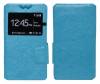 Leather Book Case with window for Alcatel Pixi 4 (5) turquoise (Ancus)