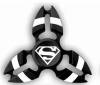 BLCR Three-Spinner Fidget Toy "Superman" Aluminium Alloy Rainbow 3 minute EDC Hand Spinner for Autism and ADHD Black