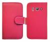 Huawei Ascend Y300 - Leather Wallet Case Magenta (OEM)