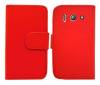 Huawei Ascend Y300 - Leather Wallet Case Red (OEM)