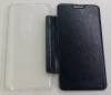 LG G2 D802 -  Leather Case With Clear Hard Back Cover Black (OEM)