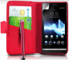 Sony Xperia S Lt26i Leather Wallet Case Red