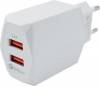 Φορτιστής USB Quick Charger 3.0 Power On / 2 Ports CH-85W White