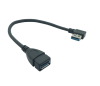 USB3.0 A male - USB3.0 A female 20cm with angle right black
