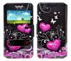 Θήκη Book Ancus S-View Elastic Art Collection Universal για Smartphone 5.7" - 6.0" Heart Μαύρη