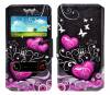 Flip Case Book S-View Elastic Art Collection Universal για Smartphone 5.7" - 6" Heart Black